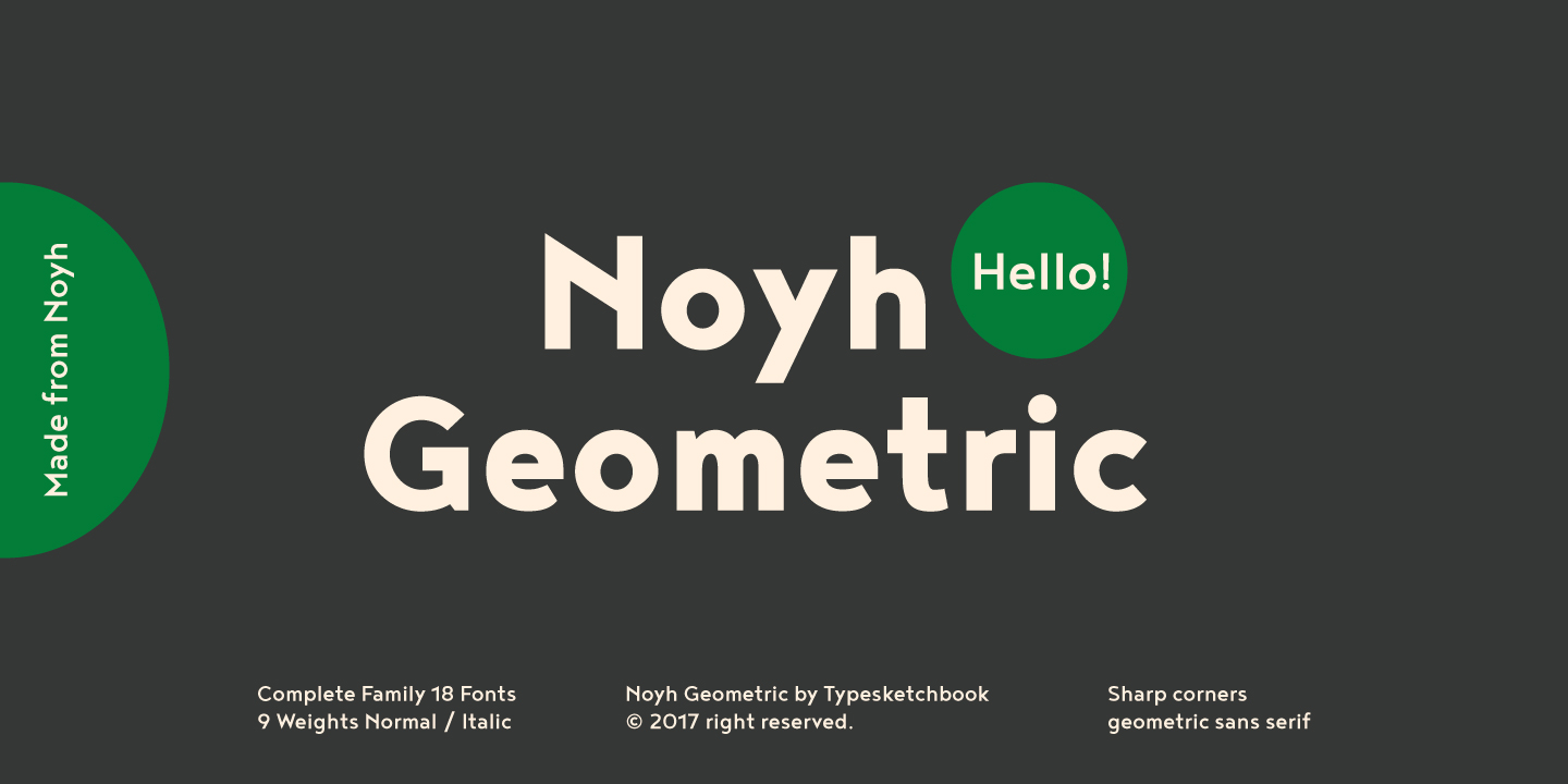 Przykład czcionki Noyh Geometric Medium Italic